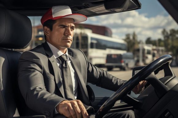 Big Rig Semi Truck Driver Business Man