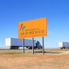 Semi trucks traveling into New Mexico