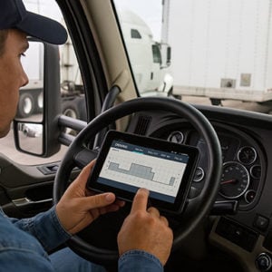 A trucker using an ELD