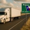Truck driving through Texas